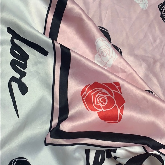 ALDO Floral and Heart Printed Scarf- Pink - Picture 5 of 10